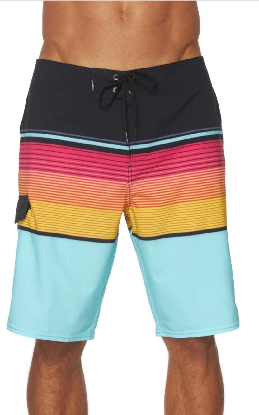 O'Neill Lennox Stripe 21" Board Shorts, Canal Blue, Men's Size 34, NWOT